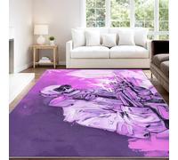 Genérico Cómic Horror Vintage Personalizado Alfombra 160 x 230 cm Púrpura Calavera Pelo Corto Súper Suave Alfombra Lavable para Habitación Adolescente, No Desprende Pelusa y Fácil de Limpiar