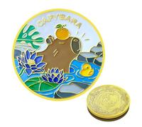 Genérico Commemorative Coin, Capybara Coins, 1.57x1.57 Inches Acrylic Protective Box, Vibrant Keepsake Souvenir, Capybara Collectibles for Birthday, Holiday Present, Friends, Family