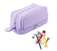 Genérico Cómodo Lápiz - Bolsas De Pluma | Púrpura De Pluma | Big Crayon Pochen School Scohe Case | Portabolígrafos de bolsas con 4 compartimentos para papelería Supplies Marker Oficina Colegio Adulto