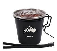 Genérico Compact Coffee Mug - Stainless Steel Cup for Outdoor Use | Lightweight Build with Secure Lid, Heat Retaining Wall, Travel Friendly Size for Camping Hiking Party Family Kids