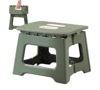 Genérico Compact Foldable Stool - Portable Adult Step Chair, 12 Inch Handy Seat with Handle, Wooden Bench Pair with Grip, Household Furniture Accent, Multi-Purpose Stool for Kitchen, Bedroom, Office