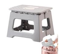 Genérico Compact Foldable Stool - Portable Adult Step Chair, 12 Inch Handy Seat with Handle, Wooden Bench Pair with Grip, Household Furniture Accent, Multi-Purpose Stool for Kitchen, Bedroom, Office