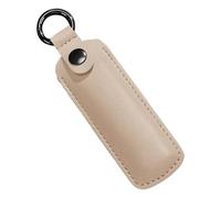 Genérico Compact Leather Pouch - USB Drive Case for Office Travel Home | PU Cylindrical Storage, 1.57x4.33in Size, Key Ring Feature, Small Protection Box for Drive Portability Car