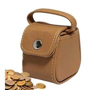 Genérico Compact Leather Urn Bag, Portable Keepsake Storage, Snap Closure PU Leather Pouch, Multifunctional Organizer for Urns, Keys, Golf Balls, and Headphones