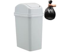 Genérico Compact Swing-Top Waste Bin with Lid, 10l Leak-Proof Trash Container for Bathroom, Kitchen Counter, Bedroom Corner, Offices Desk, or Under Sink Organization, 10.63x6.97x16.14 Inches