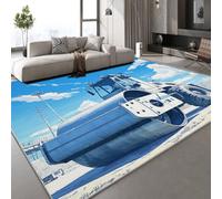 Genérico Compactador De Caminos Vehículo De Construcción Alfombra Shaggy para Salón habitación de los Niños Dormitorio Interior Suave de Pelo Corto Alfombra Antideslizante Muy Suave 50x80 cm