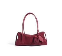 Genérico Compatible con bolso de hombro cuero for mujer, mano for las axilas, oficina(Cherry Red)