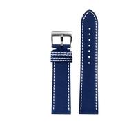 Genérico Compatible con Breitling Avenger Deep Dive Seawolf Super Ocean band Correa de reloj cuero nailon Yellow Wolf 22 m 24 mm pulsera for hombre(Blue silver,22mm)
