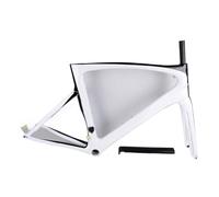 Genérico Compatible con CECCOTTI 700C y Cuadro de Bicicleta Carretera 28 mm Frenos. Cuadro Carbono Completo(Black White Logo,52cm-BSA)