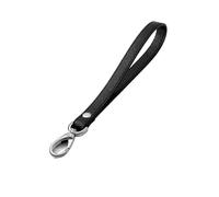 Genérico Compatible con Correa de Cuero PU Impermeable for Billetera, Bolso reemplazable portátil, Bolsa Metal, Correas for muñeca, cinturón for Llaves 21cm(Black,Silver Hook 2 Pieces)