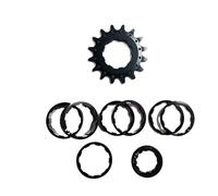 Genérico Compatible con el Kit de conversión de Casete Universal MTB de una Sola Velocidad, AL7075, piñón de Rueda Libre 13T 14T 15T 16T(16T-Black Washer)