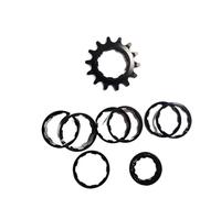 Genérico Compatible con el Kit de conversión de Casete Universal MTB de una Sola Velocidad, AL7075, piñón de Rueda Libre 13T 14T 15T 16T(14T-Black Washer)