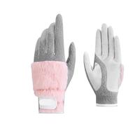 Genérico Compatible con Guantes de Golf for Mujer PGM, 1 par, Guantes térmicos cálidos de Piel de Conejo Gruesa de Felpa for otoño e Invierno(Pink,21)
