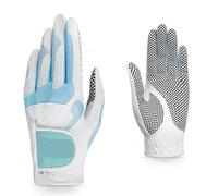 Genérico Compatible con Guantes de Golf for Mujer PGM, Mano Izquierda y Derecha, Guantes Deportivos con protección de Palma Transpirables de Tela nanométrica(White Blue,20)