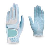 Genérico Compatible con Guantes de Golf for Mujer PGM, Mano Izquierda y Derecha, Guantes Deportivos con protección de Palma Transpirables de Tela nanométrica(Blue White,21)