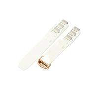 Genérico Compatible con la correa de reloj Cartier Original 21st Century for hombre y mujer, silicona resistente al agua CRW1097U2, interfaz convexa(White-Rose-Z4)