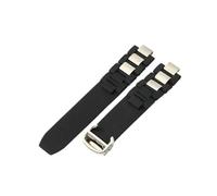 Genérico Compatible con la correa de reloj Cartier Original 21st Century for hombre y mujer, silicona resistente al agua CRW1097U2, interfaz convexa(Black-Steel-Z4)