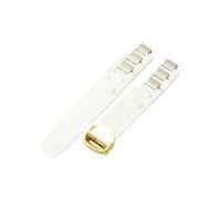 Genérico Compatible con la correa de reloj Cartier Original 21st Century for hombre y mujer, silicona resistente al agua CRW1097U2, interfaz convexa(White-Golden-Z4)