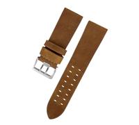 Genérico Compatible con Luminox 1929 1925 1927 Correa de reloj cuero vintage Pulsera marrón 26 mm retro deportiva for exteriores(Brown-silver)