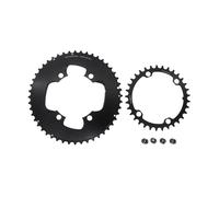 Genérico Compatible con Plato Doble Redondo Stone 107BCD, 2X 12S for Flattop AXS, 33-54T de Varios tamaños, Plato Circular de Bicicleta for Bicicleta de Carretera(Round 50-37T)