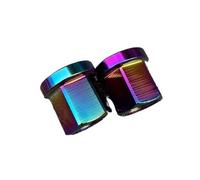 Genérico Compatible con Tuercas de Eje de buje Trasero BMX, Eje de 14 mm, CNC Completo tratado térmicamente, diámetro Exterior de 17 mm(Rainbow 2 Nuts)