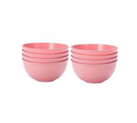 Genérico Compatible For 4/8pcs Pink Vertical Bowl Household Plastic Drop Resistant Rice Outdoor Camping Meal(8pcs-pink)