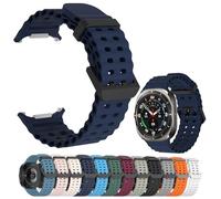 Genérico Compatible with Samsung Galaxy Watch 7 Ultra 47mm Band (2024), Galaxy Watch 7 Ultra Bands, Soft Sport Silicone Breathable Strap Wristbands for Men Women (Dark Blue)