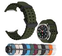 Genérico Compatible with Samsung Galaxy Watch 7 Ultra 47mm Band (2024), Galaxy Watch 7 Ultra Bands, Soft Sport Silicone Breathable Strap Wristbands for Men Women (Green)