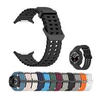 Genérico Compatible with Samsung Galaxy Watch 7 Ultra 47mm Band (2024), Galaxy Watch 7 Ultra Bands, Soft Sport Silicone Breathable Strap Wristbands for Men Women (Black)