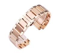 Genérico Compatible With Yubo Classic Fusion Big Bang Solid Stainless Steel Watchband Convex Interface Men 27x19mm Outdoor Watch Strap(Rose)