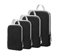 Genérico Compression Packing Cubes, Travel Luggage Organizers, Vacuum Storage Bags, Space Saving Design, Pressure Zippers, Suitcase Camping Flight Use, 4 Sizes Black 4 Pack, Negro , Se référer au
