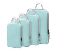 Genérico Compression Packing Cubes, Travel Luggage Organizers, Vacuum Storage Bags, Space Saving Design, Pressure Zippers, Suitcase Camping Flight Use, 4 Sizes Black 4 Pack, azul claro, Se référer au