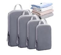 Genérico Compression Packing Cubes, Travel Luggage Organizers, Vacuum Storage Bags, Space Saving Design, Pressure Zippers, Suitcase Camping Flight Use, 4 Sizes Black 4 Pack, Gris, Se référer au