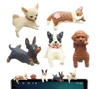 Genérico Computer Monitor Dog - 5 Piece Car Dashboard Decor Puppy Figure, Resin Animal Statue, Screen Ornament | Desktop Toy For Vehicle Interior Automotive Styling SUV Truck Van Gift