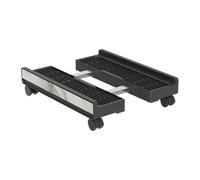 Genérico Computer Tower Stand -PP Adjustable CPU Holder, Rolling Base with Lockable Wheels | Desktop PC Organizer For Home Office, Setup, Space Saving, Easy Access, Cable Management, Computer Storage