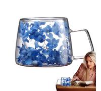 Generico Con aislamiento - Efecto 3D en el interior, diseño de flores en capas (rosas, no te olvides de mí, margaritas), capa exterior antiarañazos, ligera 280 g, apilable, juego de 2 tazas |