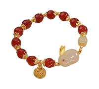 Genérico con imán pulsera negro joyas Jade Women Golden Branches and Jade Leaves Pulsera doble capa pulsera con pulsera perlas 4 pulsera anillos, talla única, Plástico, No Gemstone