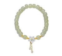 Genérico Con Plata Pulsera Pequeña Inoxidable Anillos Con Una Primavera Vibe | A Mano Showing Charm And Feminine Ancho Perla Junco Mujeres Joyería, talla única, Zinc alloy, No es una piedra preciosa