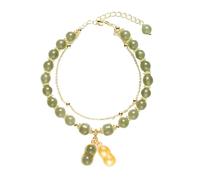 Genérico con pulsera clásica pulsera clásica pulsera Dainty Beads pulseras de oro Jewelry para mujeres Her Him Father Mother pulsera 4 pulsera plata joyería, talla única, Resina, No Gemstone