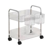 Generico con ruedas - Elegante organizador de baño de varios niveles de acrílico, ruedas con cerradura para guardar muebles, estabilidad y seguridad, estantes transparentes, diseño