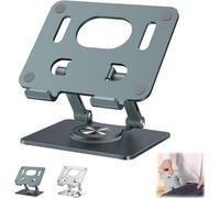 Genérico Concerning Rotiva Rotating Stand for Laptop - Adjustable Foldable Aluminum Alloy Mount with 360° Silent Rotation for 4-17" Laptops & Tablets (Gray)
