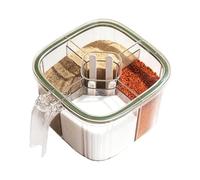 Genérico Condiment Containers With Lids - 5 Compartment Salt & Organizer | Portable Seasoning Storage Container For Meal Prep, Cooking, Travel, Camping, Picnic & Restaurant Use
