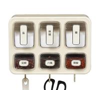 Genérico Condiment Jars Wall Mounted, Storage Container Set, Organizer Rack Box, Multifunctional Salt and Sugar Canisters, Kitchen Seasoning for Pantry, Cooking Area, Cabinet, 10.63x3.94x9.45 Inches