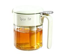 Genérico Condimentera - A Prueba De Humedad Con Cuchara,Recipiente para Condimentos con Tapa de Vidrio,para Vinagre, Pimienta, Sésamo, Sal, Preparación de Comidas, Camión, Restaurante