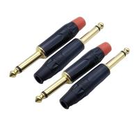 Genérico Conector profesional chapado en oro de 6, 35mm para micrófonos, altavoz de guitarra, salida de sonido Simple, 2/4 / 6 Uds
