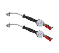 Genérico Conector rápido de inflado de neumáticos con manómetro y diseño de codo, pack de 2 piezas para uso en camión y RV, accesorios para coche en plástico y aleación Color Aleatorio