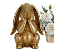 Generico Conejito de oro de resina | Figura de conejo de Pascua pensativo - de mesa de conejo dorado | para casa, estantería, mesa, entrada, salón, granja, oficina, de Pascua