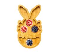 Generico Conejito - Vajilla de madera con compartimentos naturales, bandejas de servicio para - para pistachos, sandía, cerezas, arándanos, aperitivos, caramelos, viajes, frutos secos o