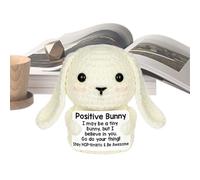Genérico Conejo De Gancho Positivo - De Conejo De Punto A Mano | Mini Animal de Peluche de Lana con Diseño Lindo | Regalo De Apoyo Emocional Eles, Cumpleaños, Navidad,