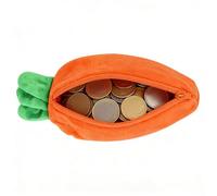 Generico Conejo de peluche, bolso de zanahoria porta monedas con cremallera, con cremallera suave Bunny Peluche - Para mujeres, niños, hombres, chicos, fiestas, efectivo, tarjetas, cumpleaños, San y